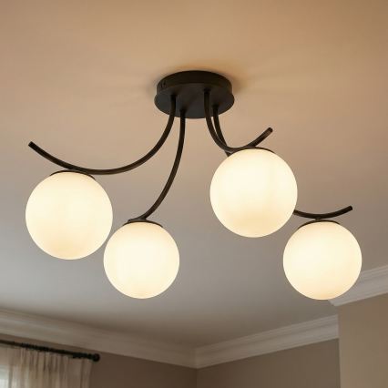 Loftlampe BOSTON 4xE14/10W/230V sort