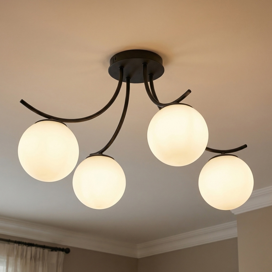 Loftlampe BOSTON 4xE14/10W/230V sort