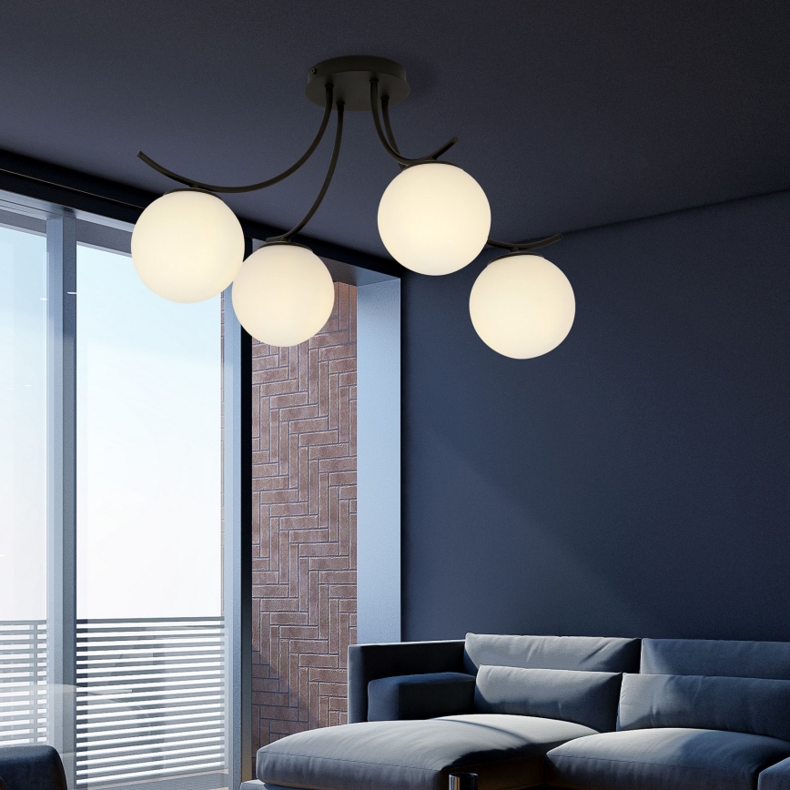 Loftlampe BOSTON 4xE14/10W/230V sort