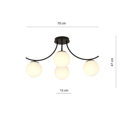 Loftlampe BOSTON 4xE14/10W/230V sort