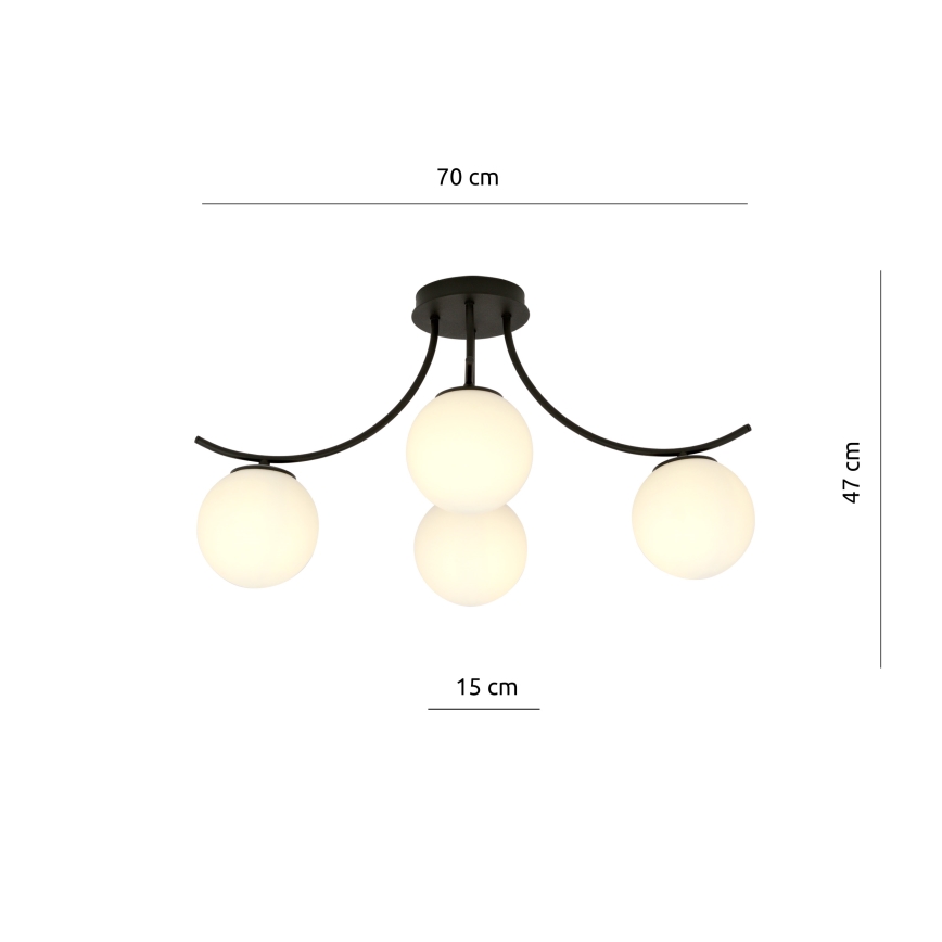Loftlampe BOSTON 4xE14/10W/230V sort
