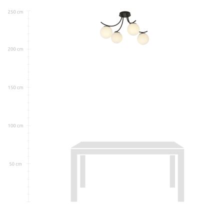 Loftlampe BOSTON 4xE14/10W/230V sort
