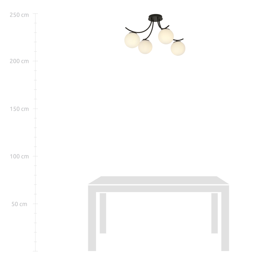 Loftlampe BOSTON 4xE14/10W/230V sort