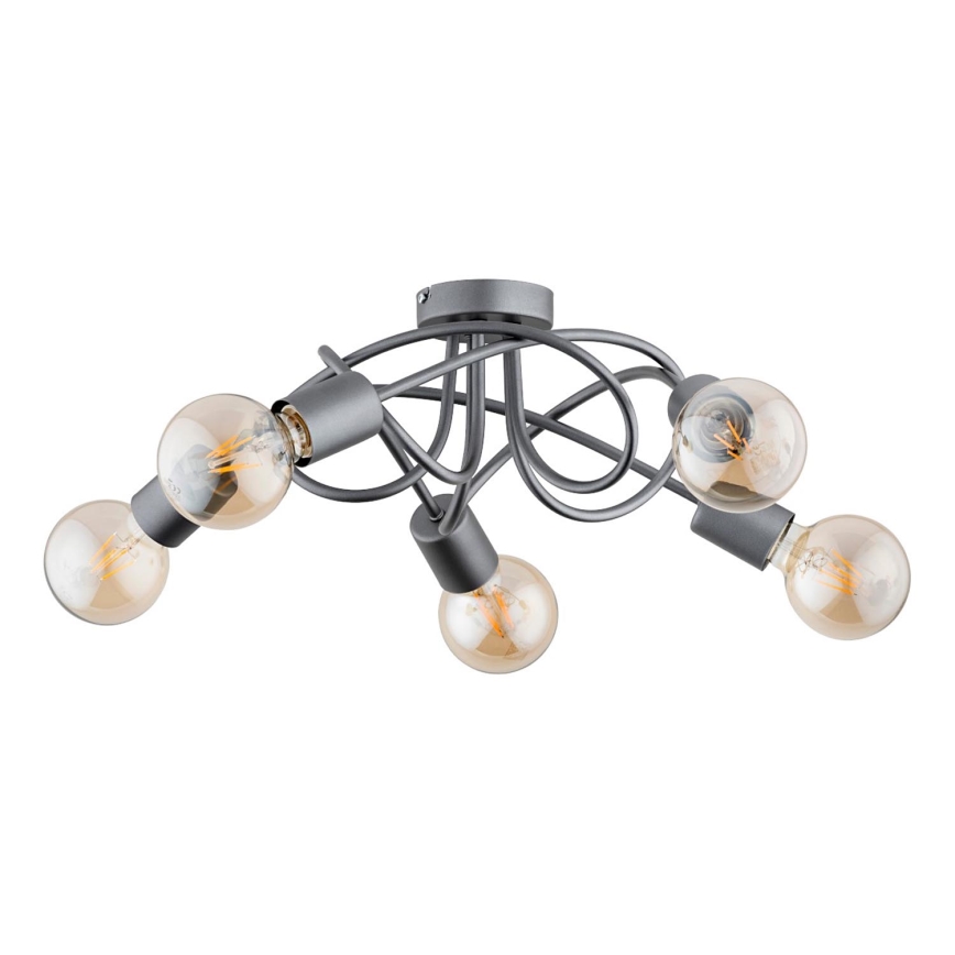 Loftlampe BOSTON 5xE27/15W/230V grå