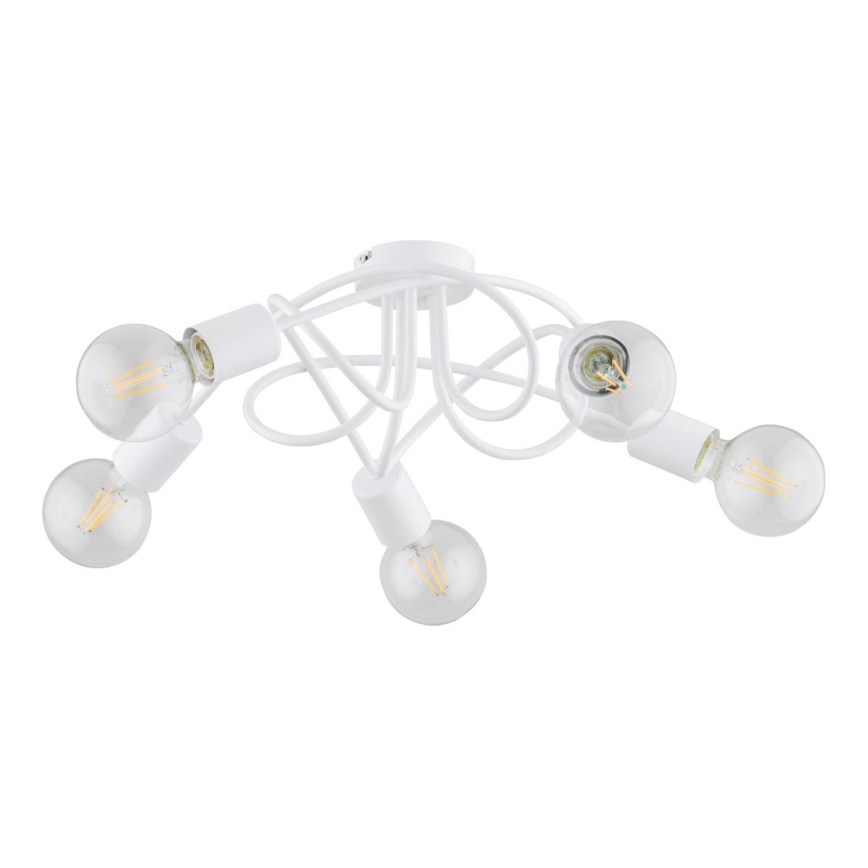 Loftlampe BOSTON 5xE27/15W/230V hvid