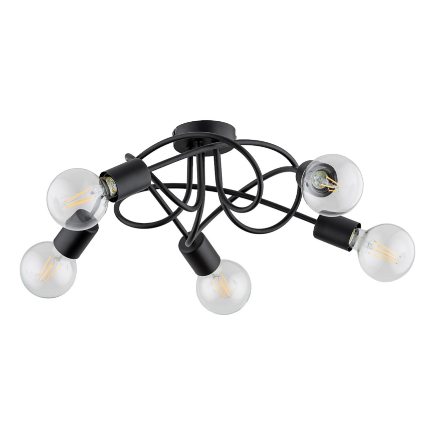 Loftlampe BOSTON 5xE27/15W/230V sort