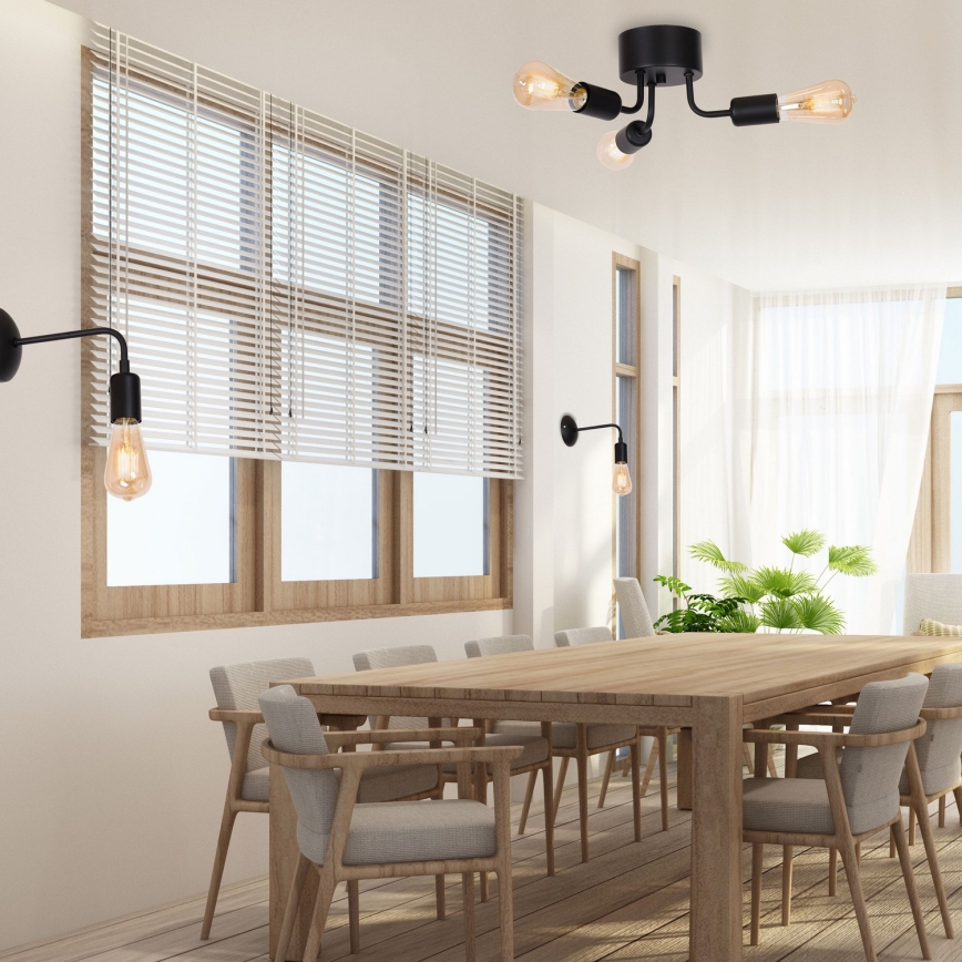 Loftlampe BRENDA 3xE27/60W/230V sort