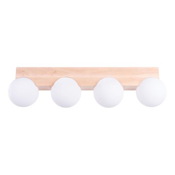 Loftlampe BULBO 4xG9/8W/230V bøg/hvid