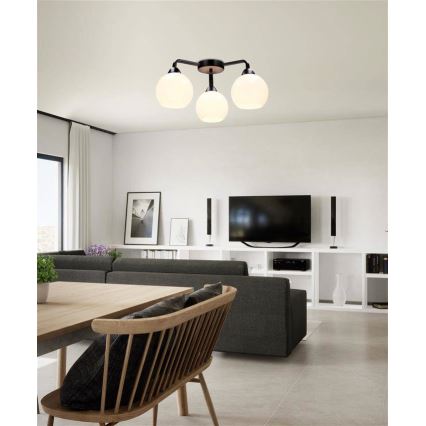 Loftlampe CALDERA 3xE27/60W/230V sort