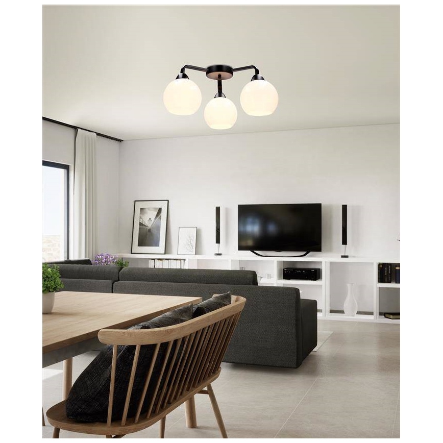 Loftlampe CALDERA 3xE27/60W/230V sort