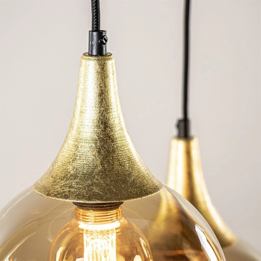 Loftlampe på kabel CALYPSO 2xGU10/60W/230V + 3xE27/60W sort/guld