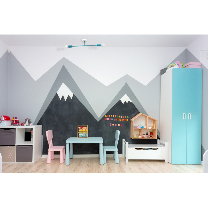 Loftlampe CAMBRIDGE 2xE27/15W/230V blå