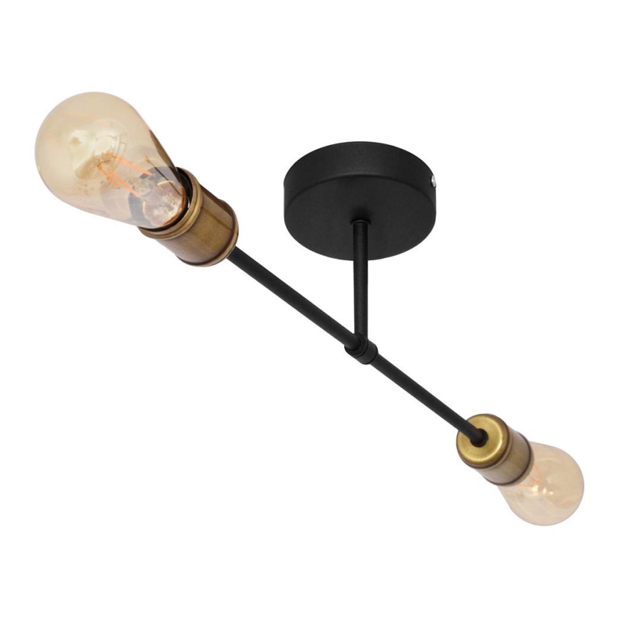 Loftlampe CAMBRIDGE 2xE27/15W/230V sort/gylden