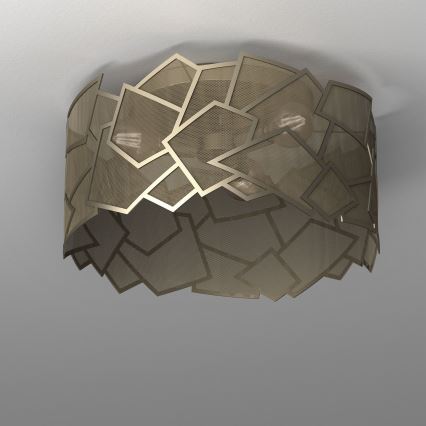 Loftlampe CAMO 3xE27/15W/230V guldfarvet