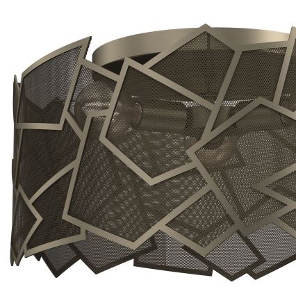Loftlampe CAMO 3xE27/15W/230V guldfarvet