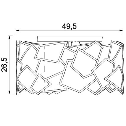 Loftlampe CAMO 3xE27/15W/230V sort