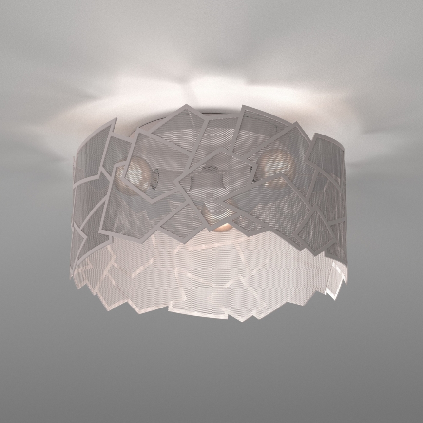 Loftlampe CAMO 3xE27/15W/230V Ø 49,5 cm beige
