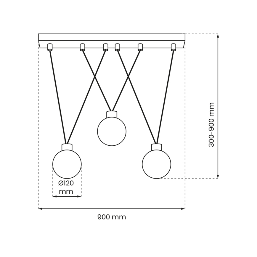 Loftlampe på kabel CAPRI 3xG9/7W/230V
