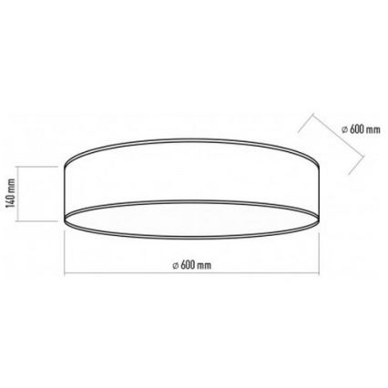 Loftlampe CAREN 4xE27/15W/230V diam. 60 cm antracitgrå