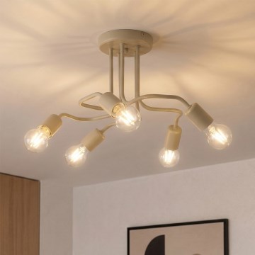 Loftlampe CHARLIE 5xE27/15W/230V beige