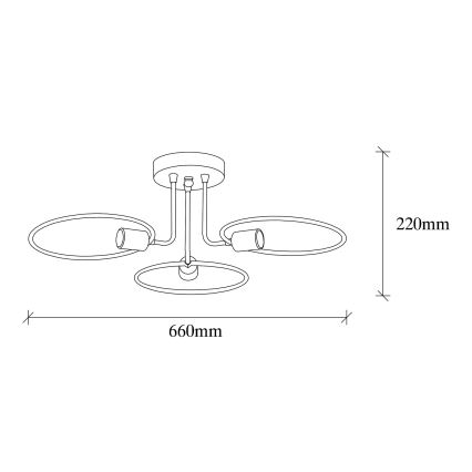 Loftlampe CIRCLE 3xE27/40W/230V