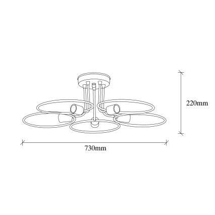 Loftlampe CIRCLE 5xE27/40W/230V