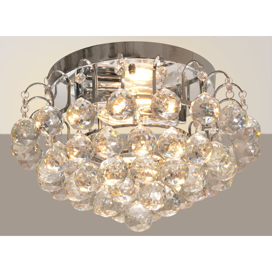 Loftlampe CLARISA 2xE14/60W/230V Ø 40 cm blank krom