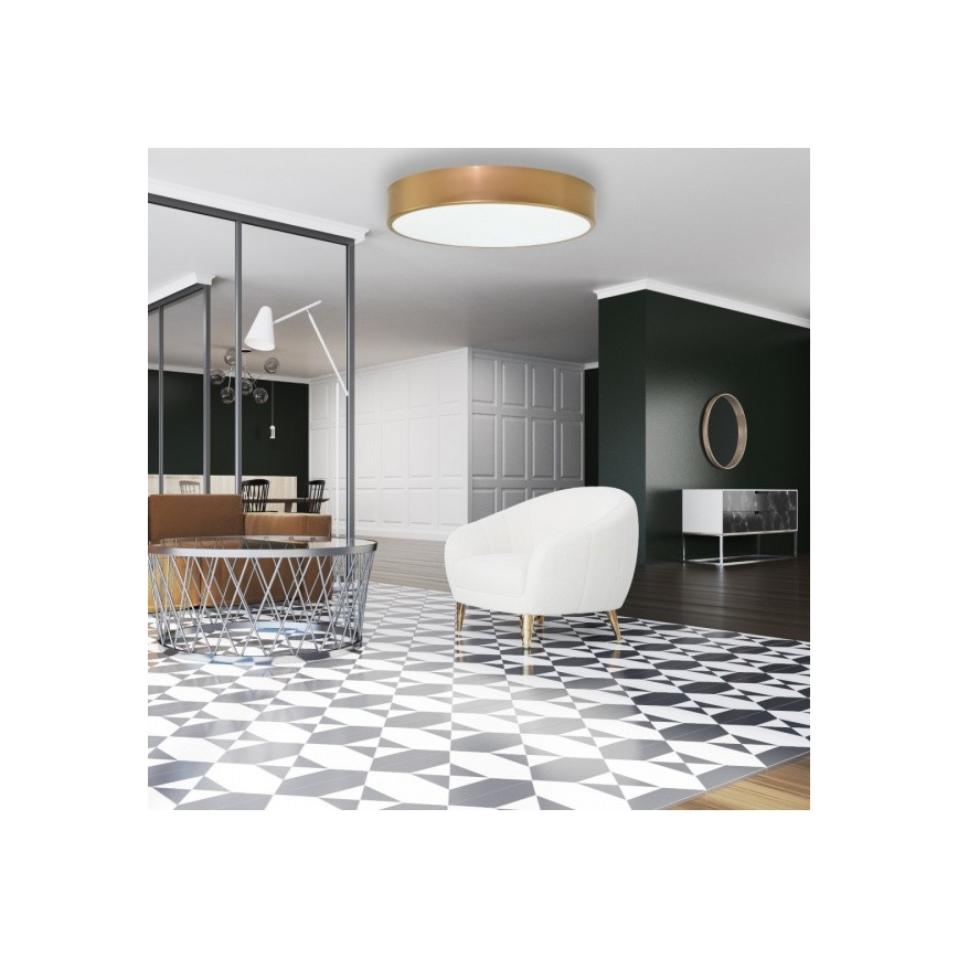 Loftlampe CLEO 6xE27/24W/230V diam. 78 cm guldfarvet