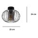 Loftlampe CORRINI 1xE27/60W/230V diameter 25 cm sort/grå