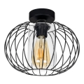 Loftlampe CORRINI 1xE27/60W/230V diameter 25 cm sort/transparent