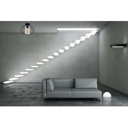 Loftlampe CORRINI 1xE27/60W/230V diameter 25 cm sort/transparent