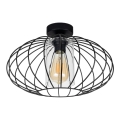 Loftlampe CORRINI 1xE27/60W/230V diameter 34 cm sort/transparent