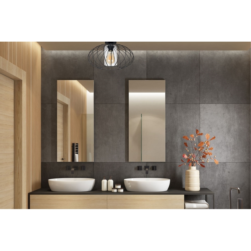 Loftlampe CORRINI 1xE27/60W/230V diameter 34 cm sort/transparent