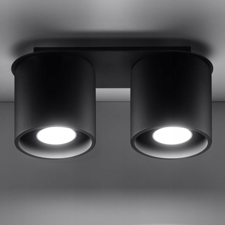 Loftlampe CREEP 2xGU10/25W/230V sort
