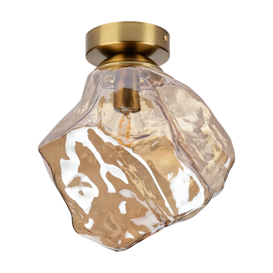Loftlampe CRISTAL 1xE14/15W/230V messing/røget beige