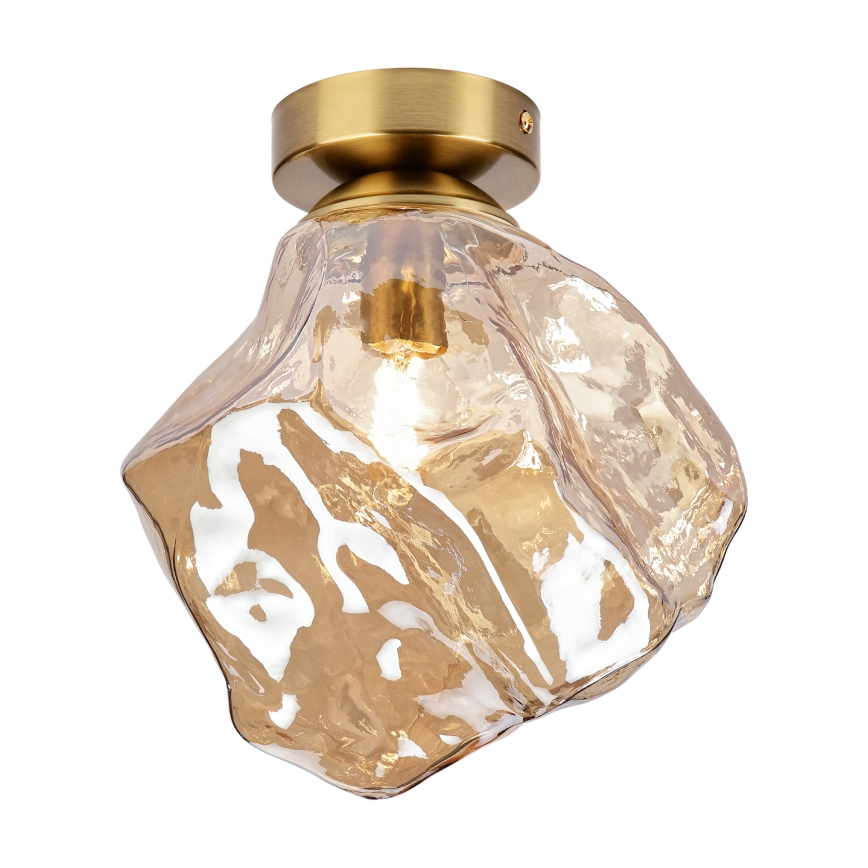 Loftlampe CRISTAL 1xE14/15W/230V messing/røget beige