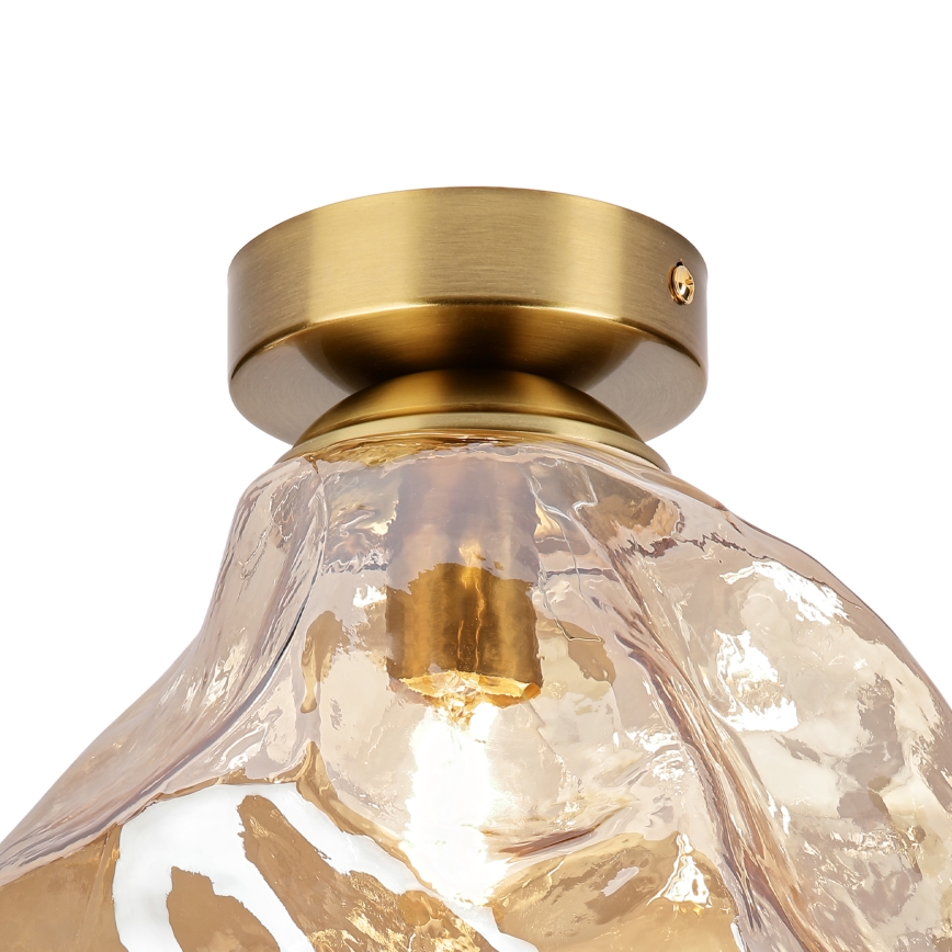 Loftlampe CRISTAL 1xE14/15W/230V messing/røget beige