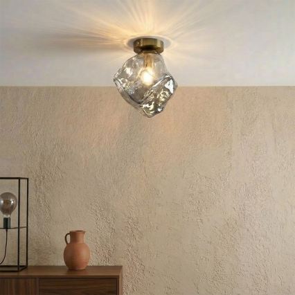 Loftlampe CRISTAL 1xE14/15W/230V messing/røget sort