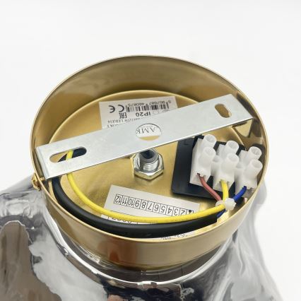 Loftlampe CRISTAL 1xE14/15W/230V messing/røget sort