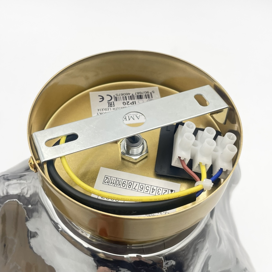 Loftlampe CRISTAL 1xE14/15W/230V messing/røget sort