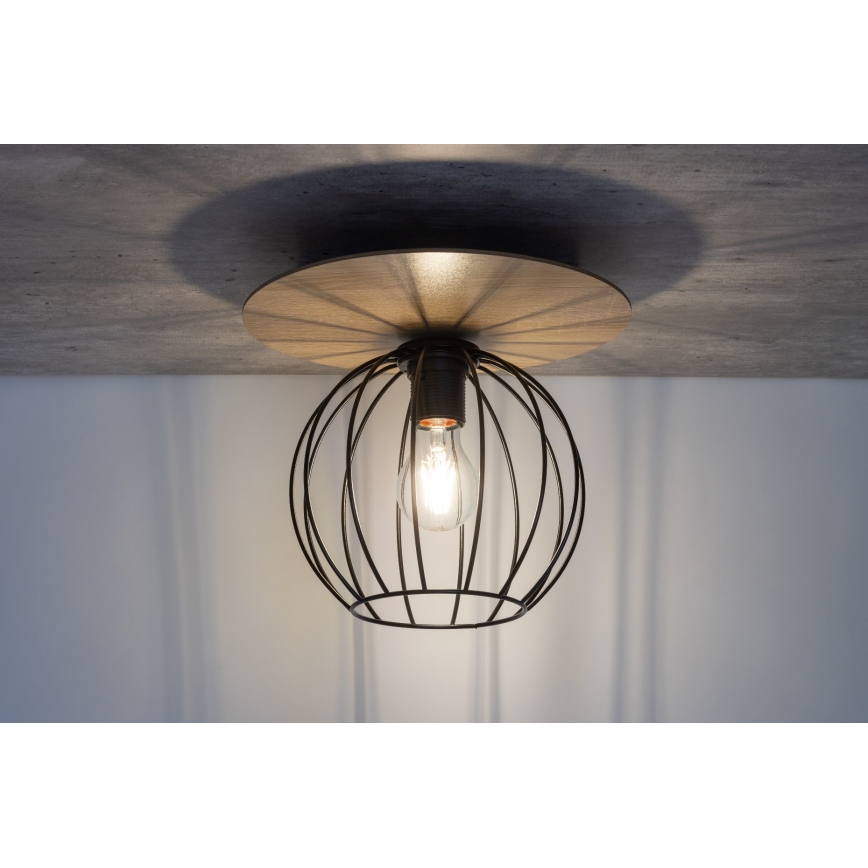 Loftlampe CYBER 1xE27/60W/230V træ/sort