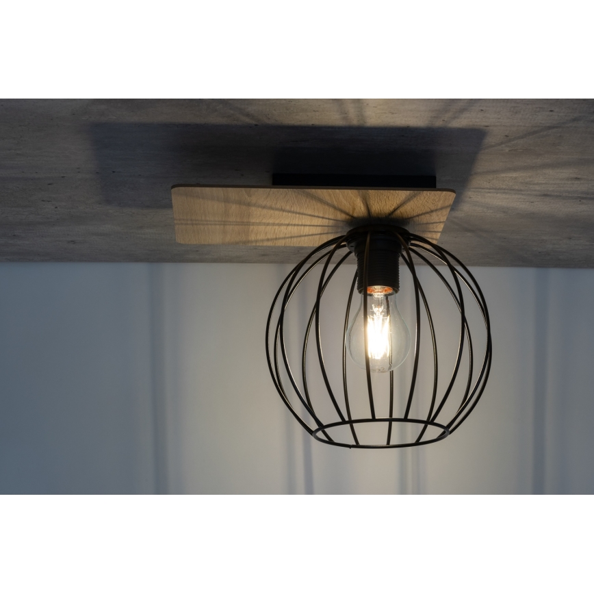 Loftlampe CYBER 1xE27/60W/230V træ/sort
