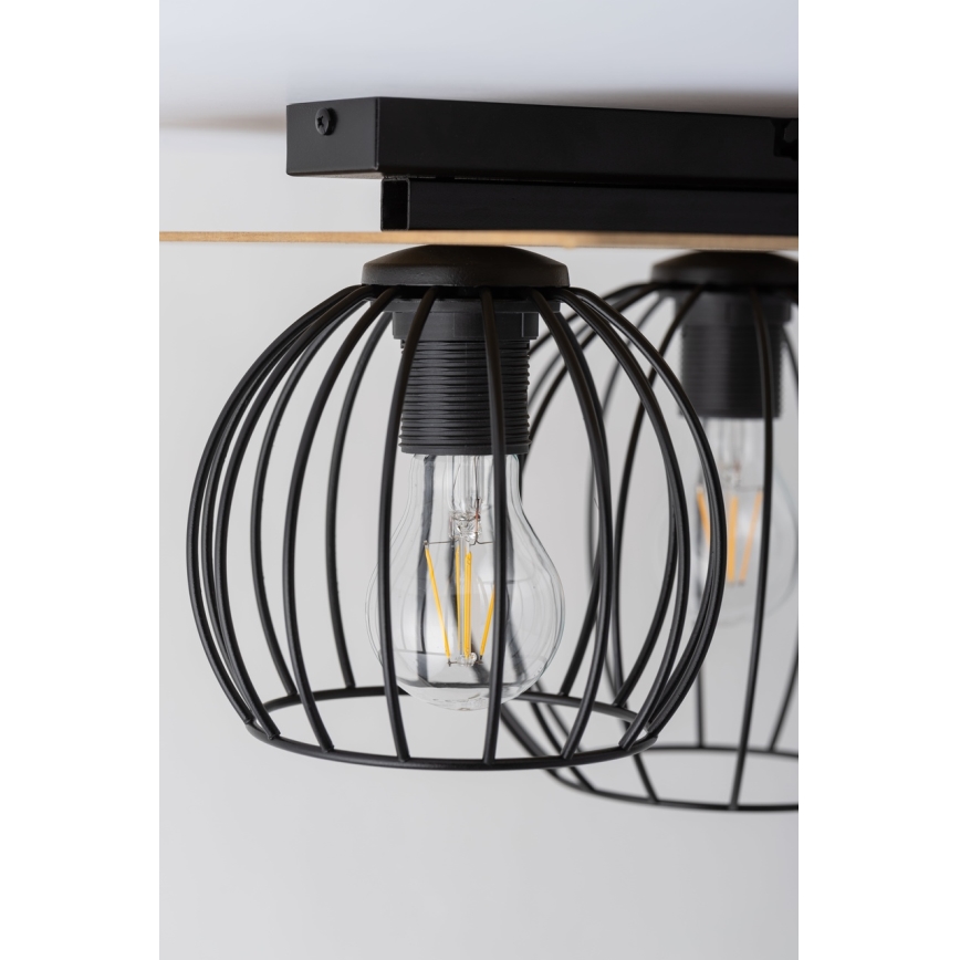 Loftlampe CYBER 2xE27/60W/230V træ/sort
