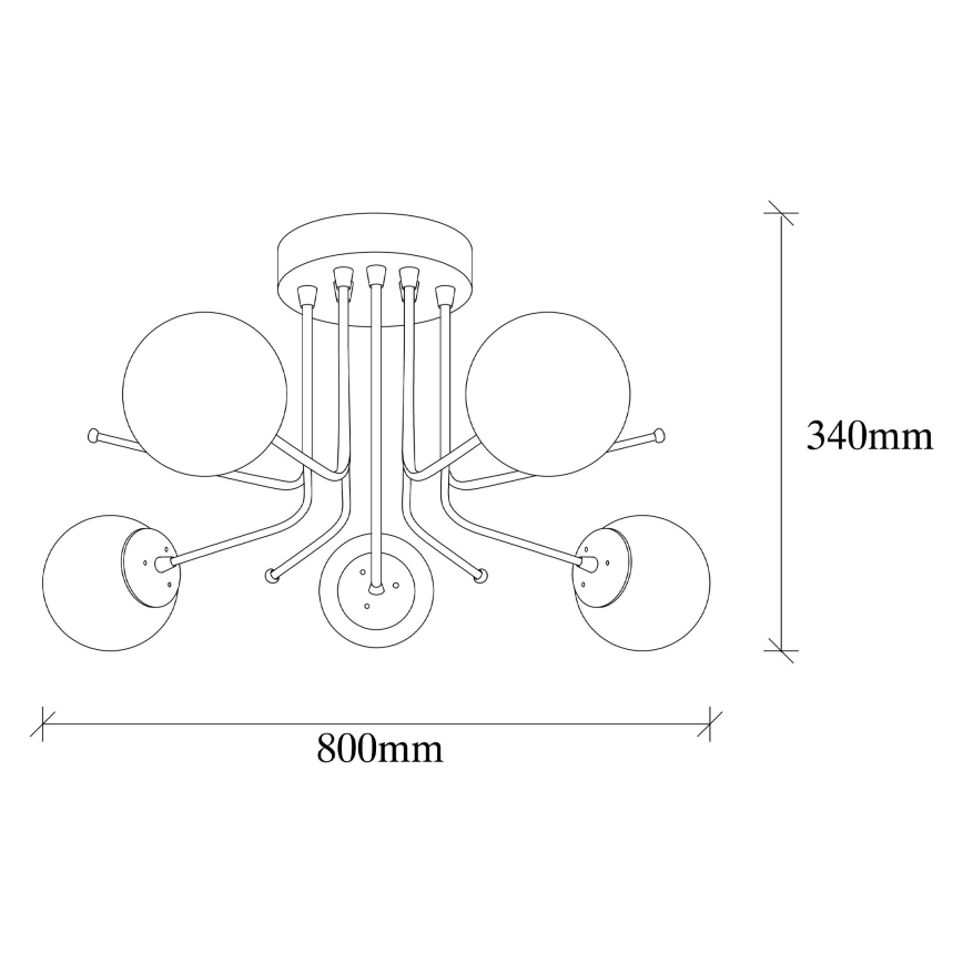 Loftlampe DAISY 5xE27/40W/230V