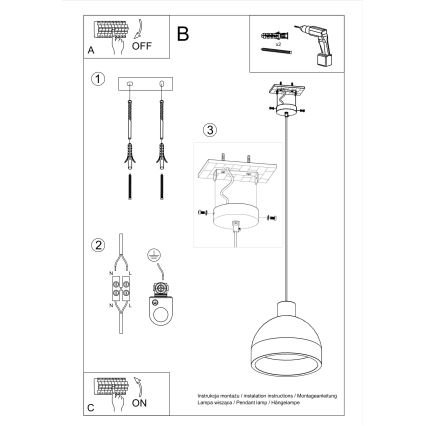 Loftlampe DAMASO 1xE27/60W/230V