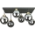 Loftlampe DEA 6xE14/60W/230V sort/guldfarvet/røget sort