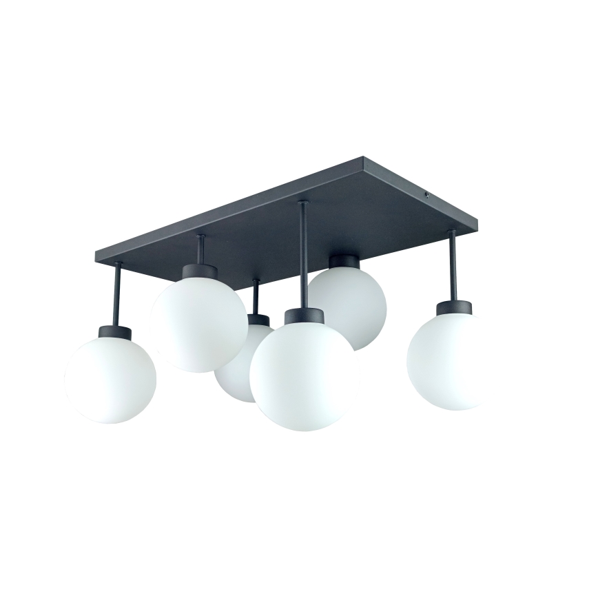 Loftlampe DEA 6xE14/60W/230V sort/hvid
