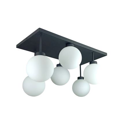 Loftlampe DEA 6xE14/60W/230V sort/hvid