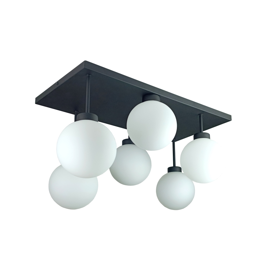 Loftlampe DEA 6xE14/60W/230V sort/hvid