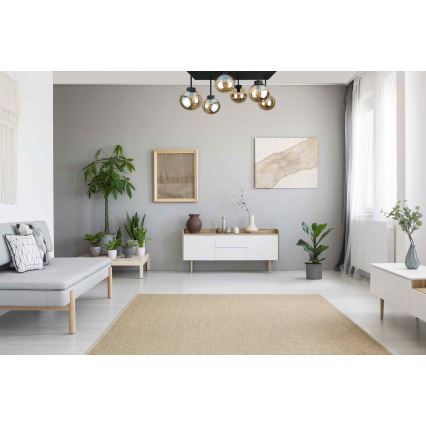 Loftlampe DEA 6xE14/60W/230V sort/røget beige